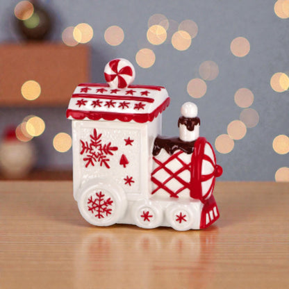 Contenitore Locomotiva Natale in Ceramica