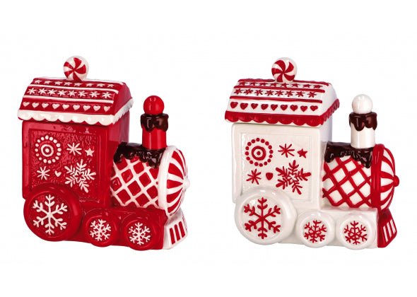 Contenitore Locomotiva Natale in Ceramica
