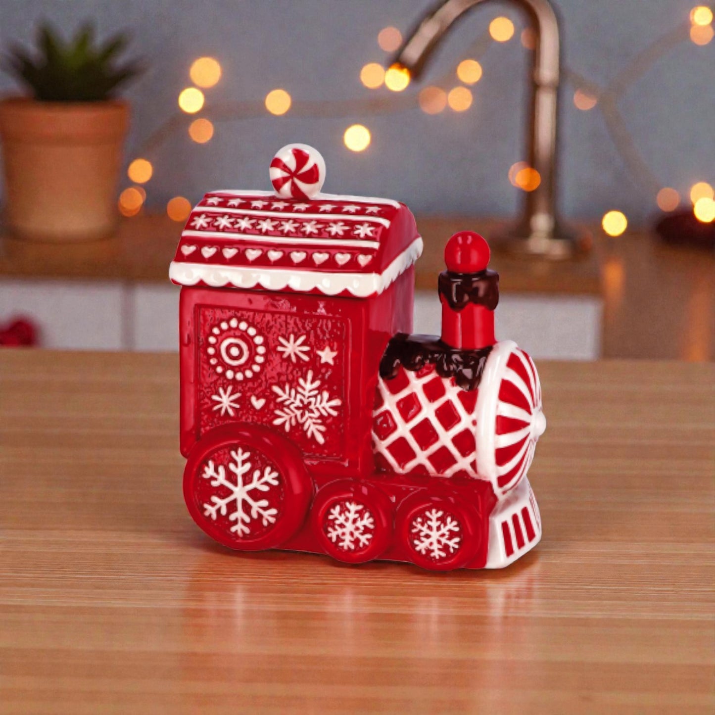 Contenitore Locomotiva Natale in Ceramica