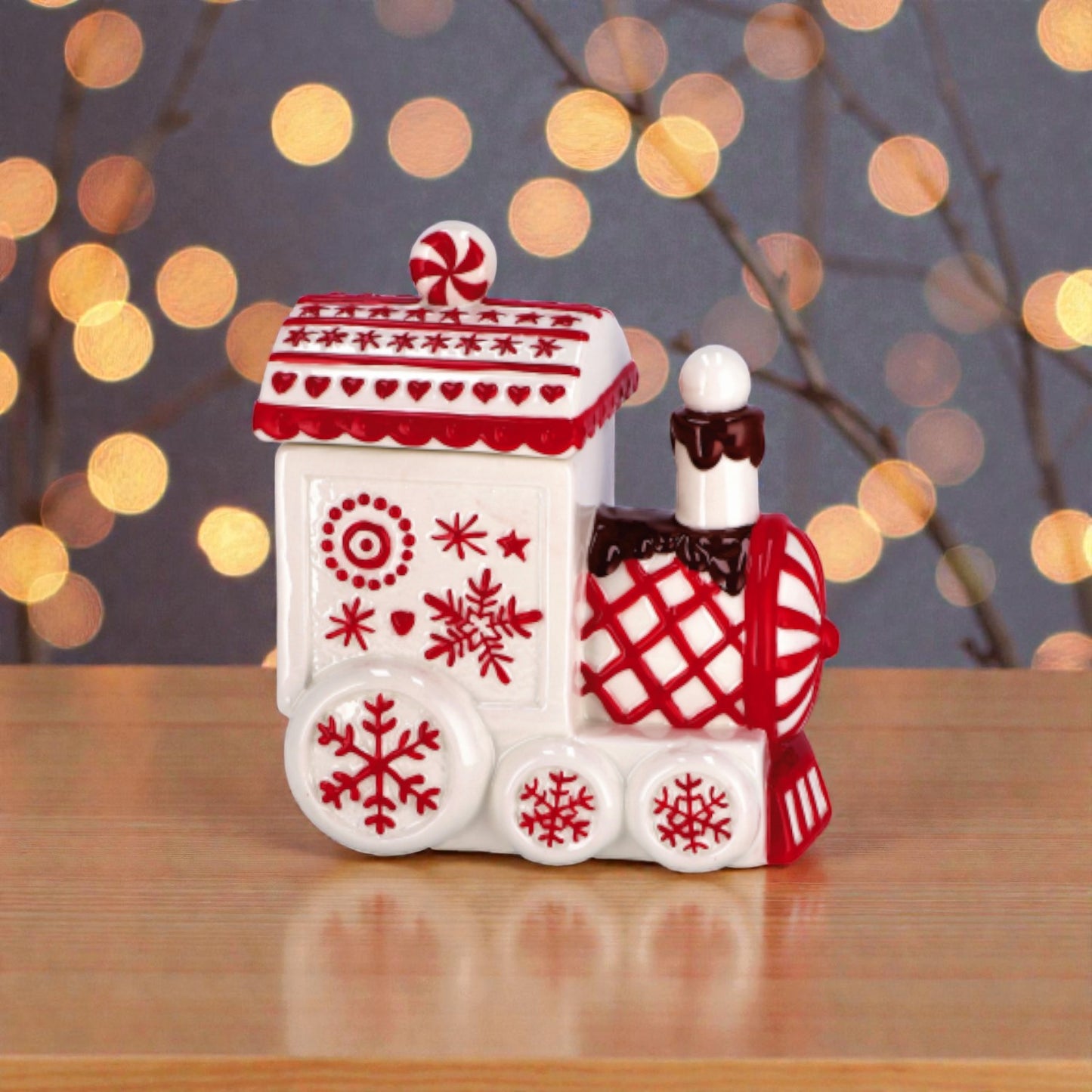 Contenitore Locomotiva Natale in Ceramica