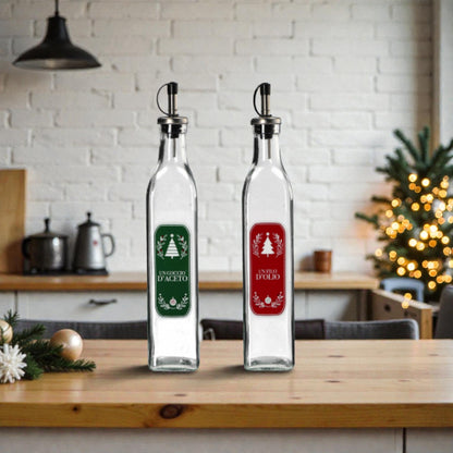Oliera di Natale in Vetro 500 ml - 2 Colori assortiti