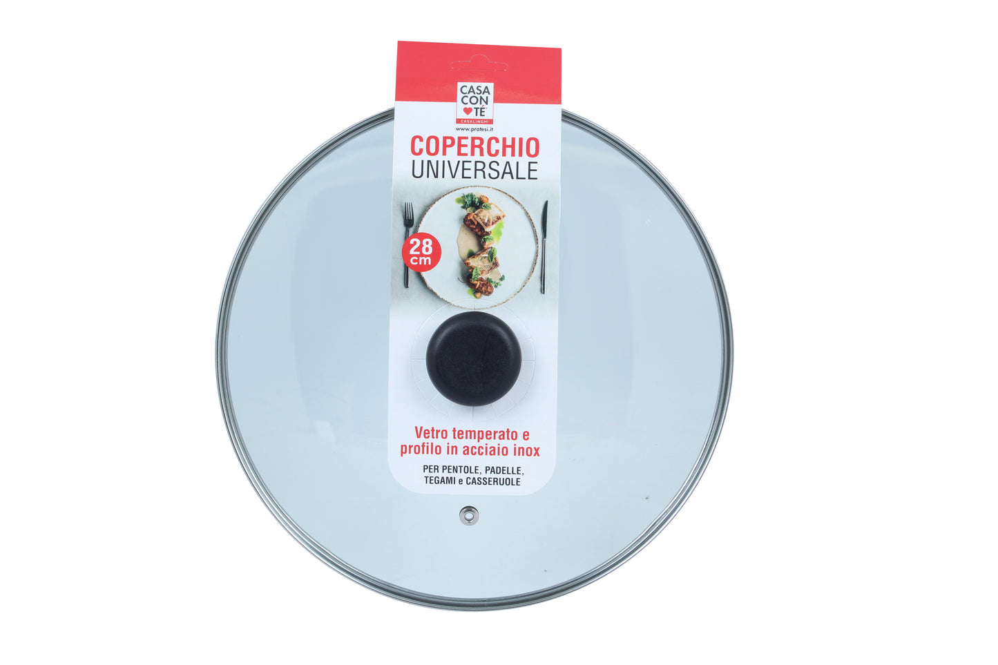 Coperchio Universale in Vetro Temperato Casa Con Te - 6 Misure