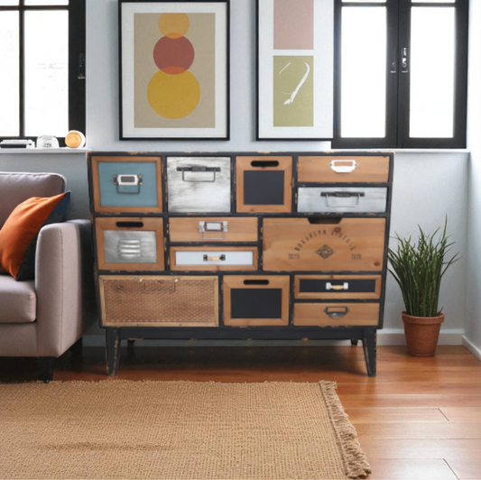 Credenza in Legno con 13 Cassetti – cm 100 x 33,5 x h. 81