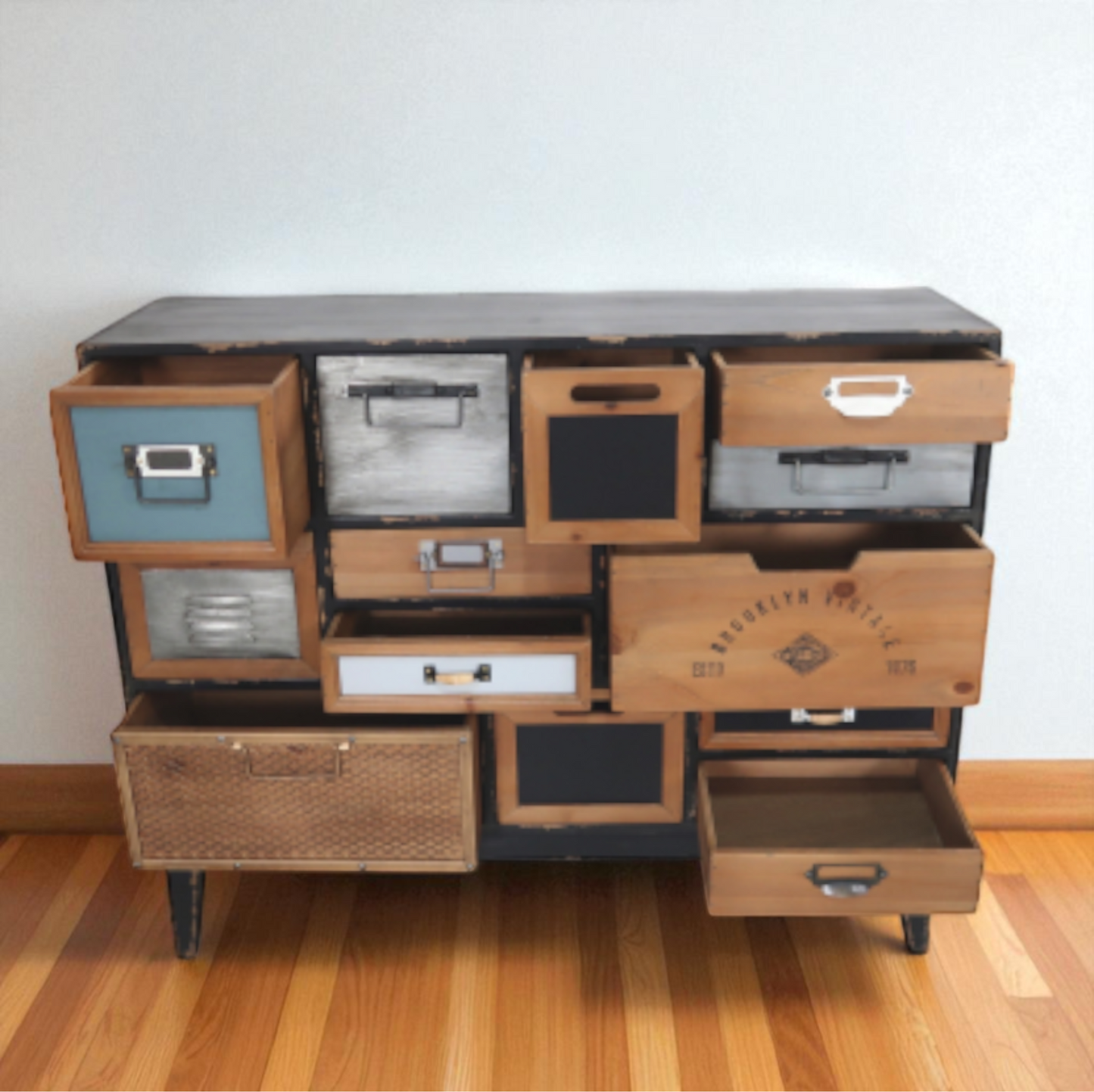 Credenza in Legno con 13 Cassetti – cm 100 x 33,5 x h. 81