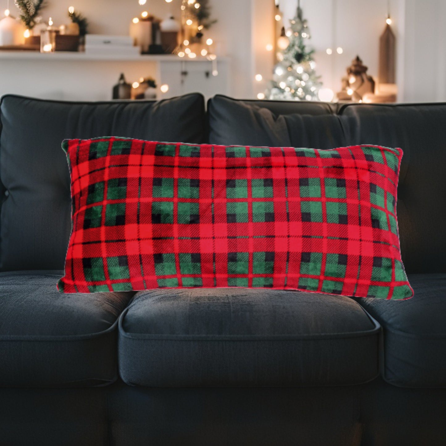 Cuscino in Flannel Sherpa Natalizio - 2 Dimensioni Disponibili - 3 Colori assortiti