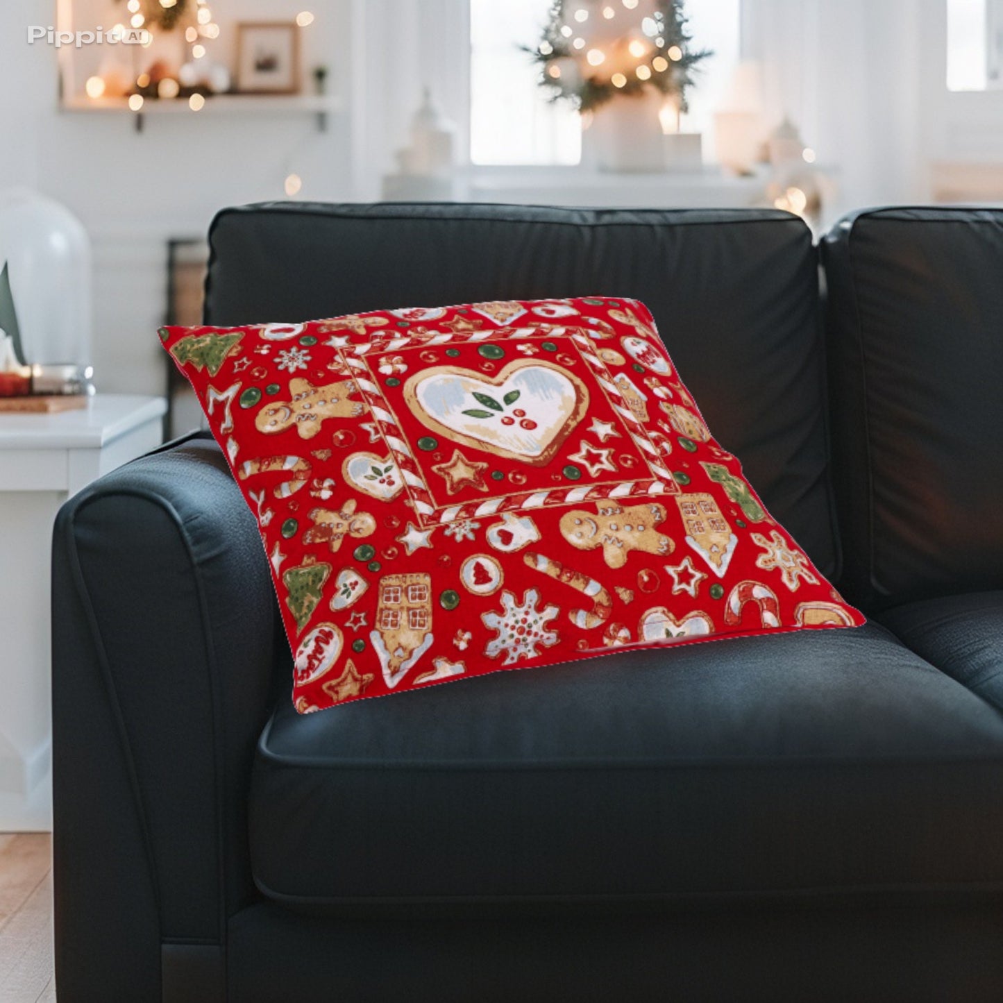 Cuscino Natale "Karima" - Rosso - Dimensioni 45x45 cm