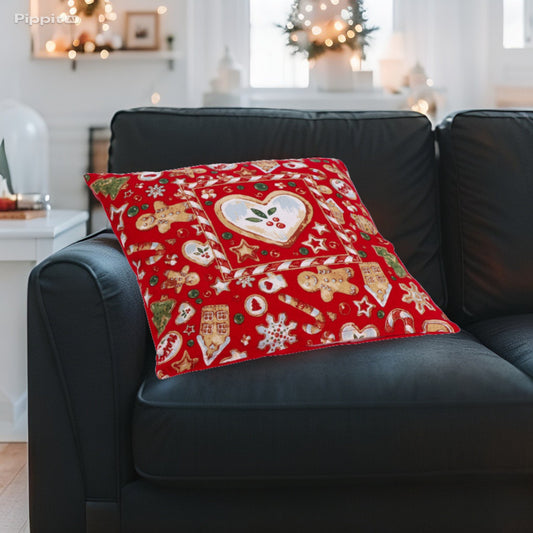 Cuscino Natale "Karima" - Rosso - Dimensioni 45x45 cm