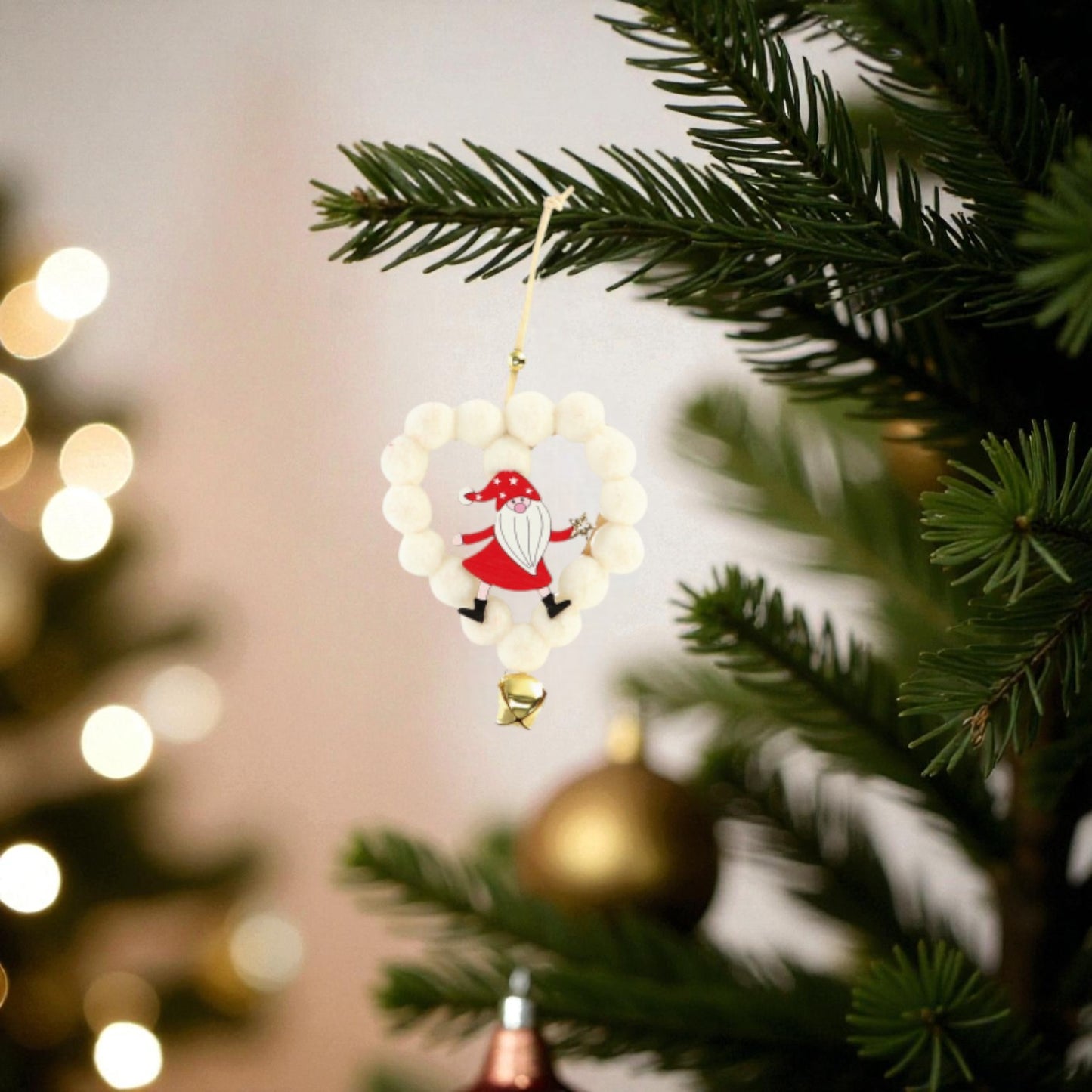 Addobbo Albero di Natale - Forma Albero o Cuore con Campanella