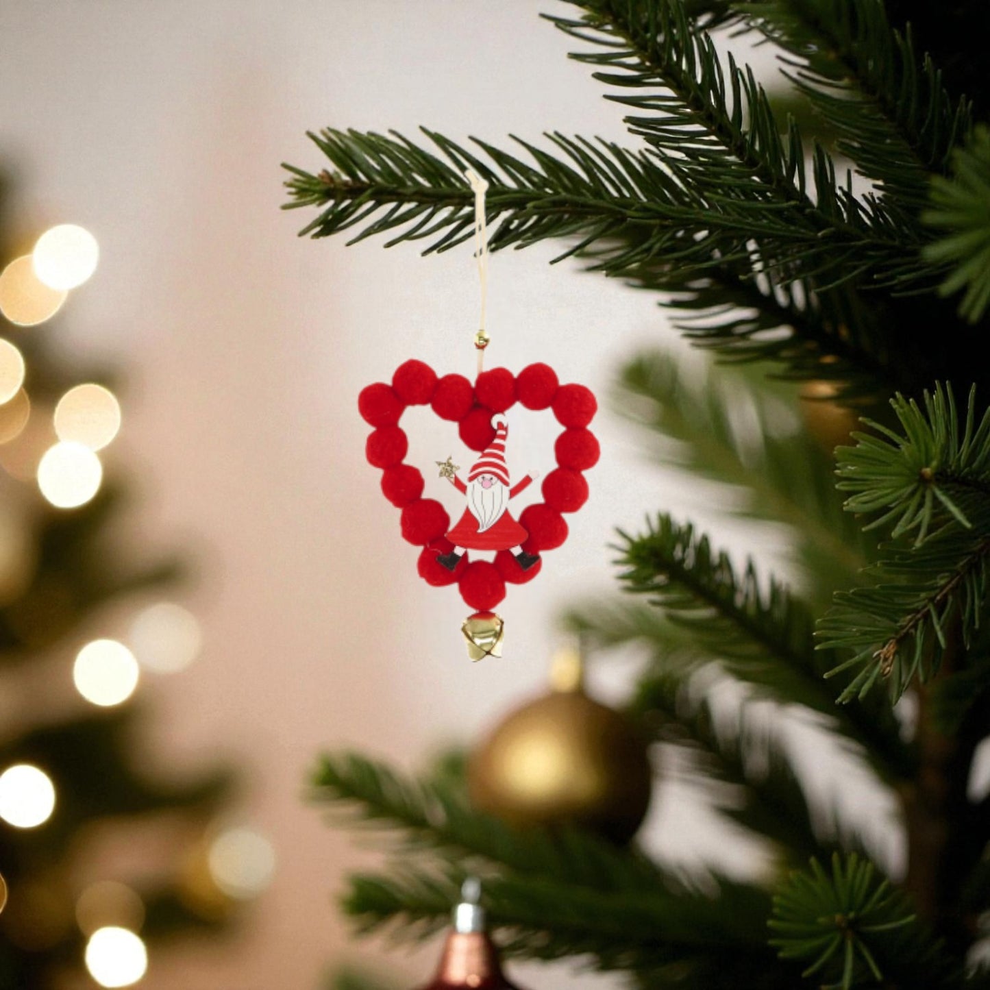 Addobbo Albero di Natale - Forma Albero o Cuore con Campanella