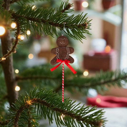 Decorazione Natale Omino Pan di Zenzero - Polistirolo - 2 Colori Assortiti