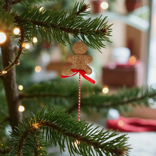 Decorazione Natale Omino Pan di Zenzero - Polistirolo - 2 Colori Assortiti