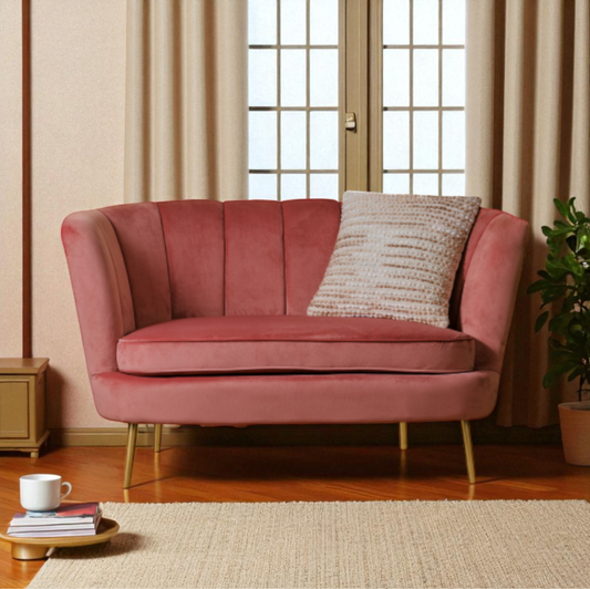 Sofà in Velluto "Kean" con Gambe in Ferro – cm 130 x 78 x h. 73 – Colori Disponibili: Grigio, Rosa