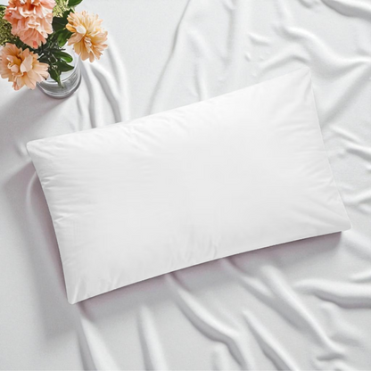 Guanciale Microlen in Fibra Effetto Piuma con Federa in Percalle di Cotone – 50×80 cm