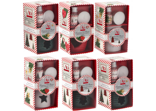 6 Kit candele brucia oli essenziali, su uno sfondo bianco.