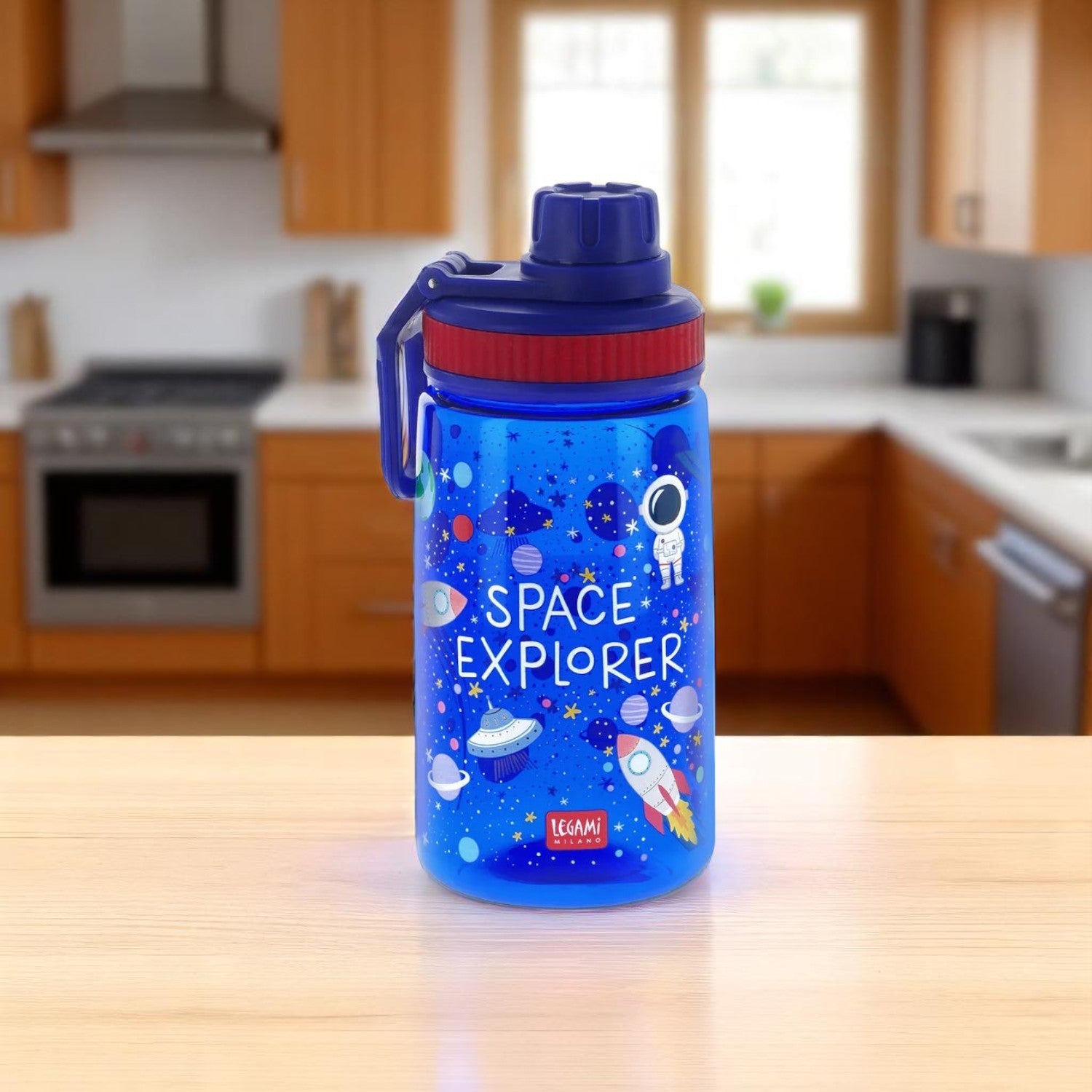 Borraccia per bambini a tema spazio e astronauti di Legami. Venduto da Prodomo o Pro domo