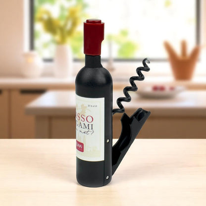 Apribottiglie Legami a forma di Bottiglia, con funzione cavatappi e stappa bottiglie.
Venduto da Prodomo negozio online di Casalinghi