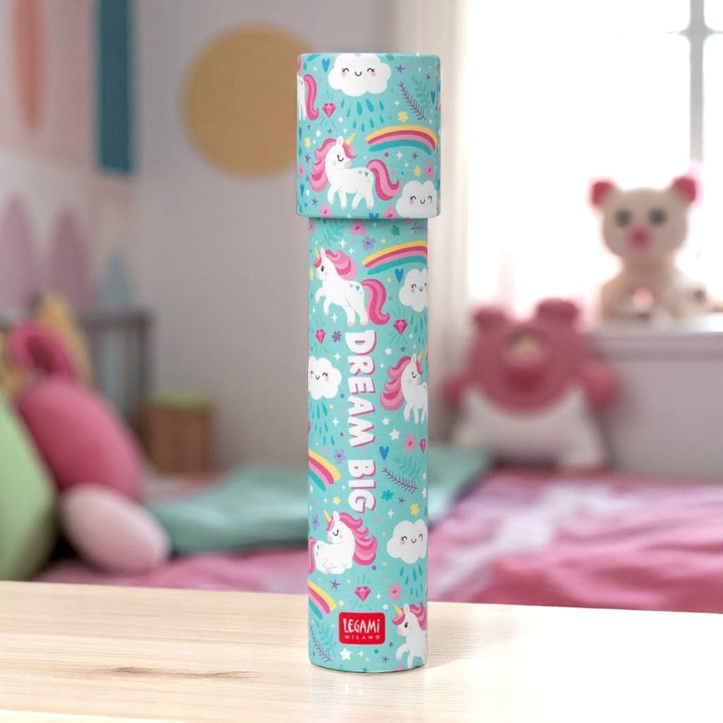 Caleidoscopio tema unicorno di Legami in una camera per bambini.
Venduto da Prodomo negozio online di Casalinghi