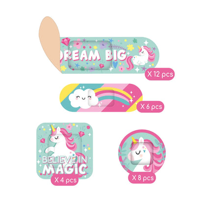 Kit of 30 Printed Be Brave Patches - Unicorn Theme - Legami