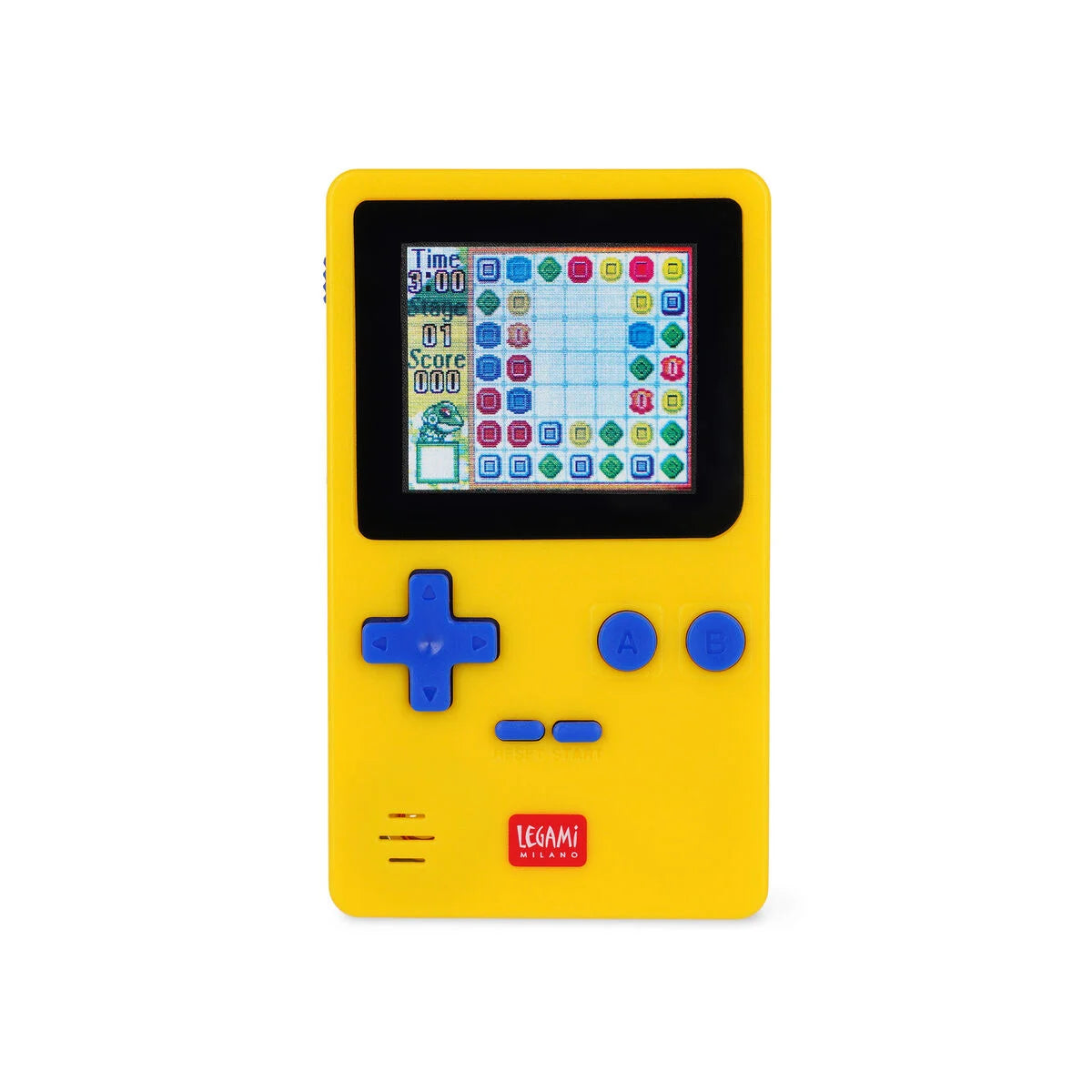 Mini console portatile per giochi arcade retro, colore giallo.
Realizzato da Legami e venduto da Prodomo o Pro Domo