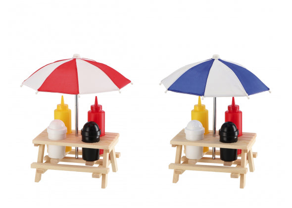 Menage a forma di picnic con ombrellone per salse, pepe e sale. Venduto da Prodomo negozio online di Casalinghi