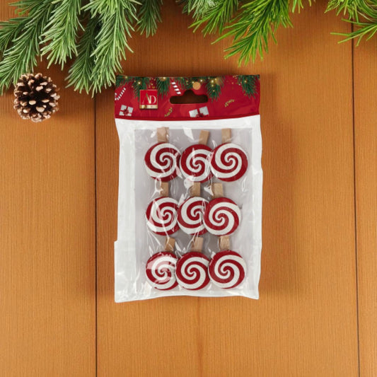 Set 9 Mollette Natalizie in MDF