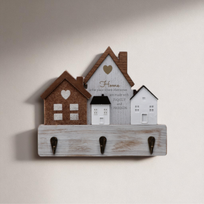 Appendino in MDF con 3 Ganci in Ferro - Assortito 2 Colori