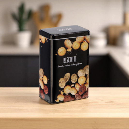 contenitore biscotti in latta con coperchio. Venduto da Prodomo negozio online di Casalinghi