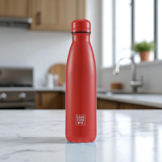 Bottiglia Termica Acciaio 500 ml Doppia Camera - 3 Colori Assortiti