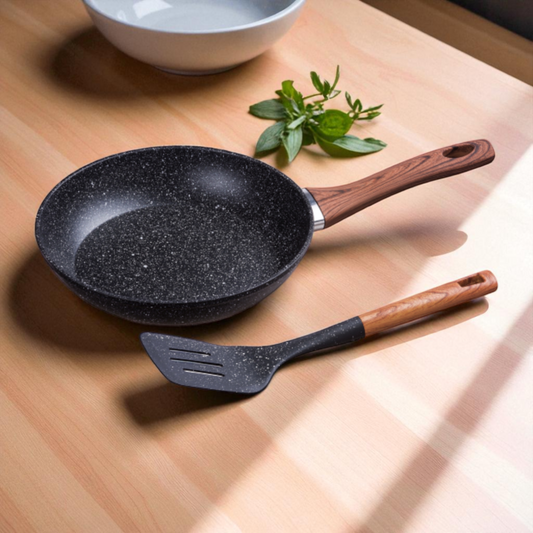 Set Padella Antiaderente Black Stone 24 cm + Paletta
