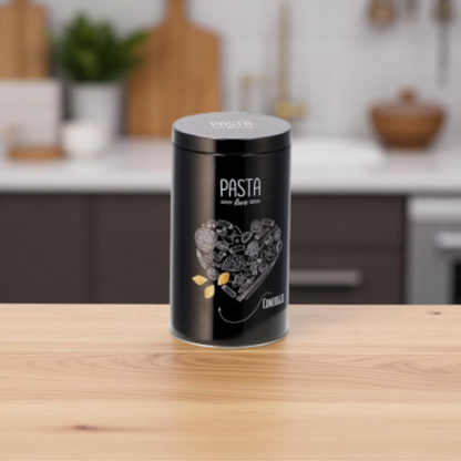 Contenitore pasta in latta. Venduto da Prodomo negozio online di Casalinghi