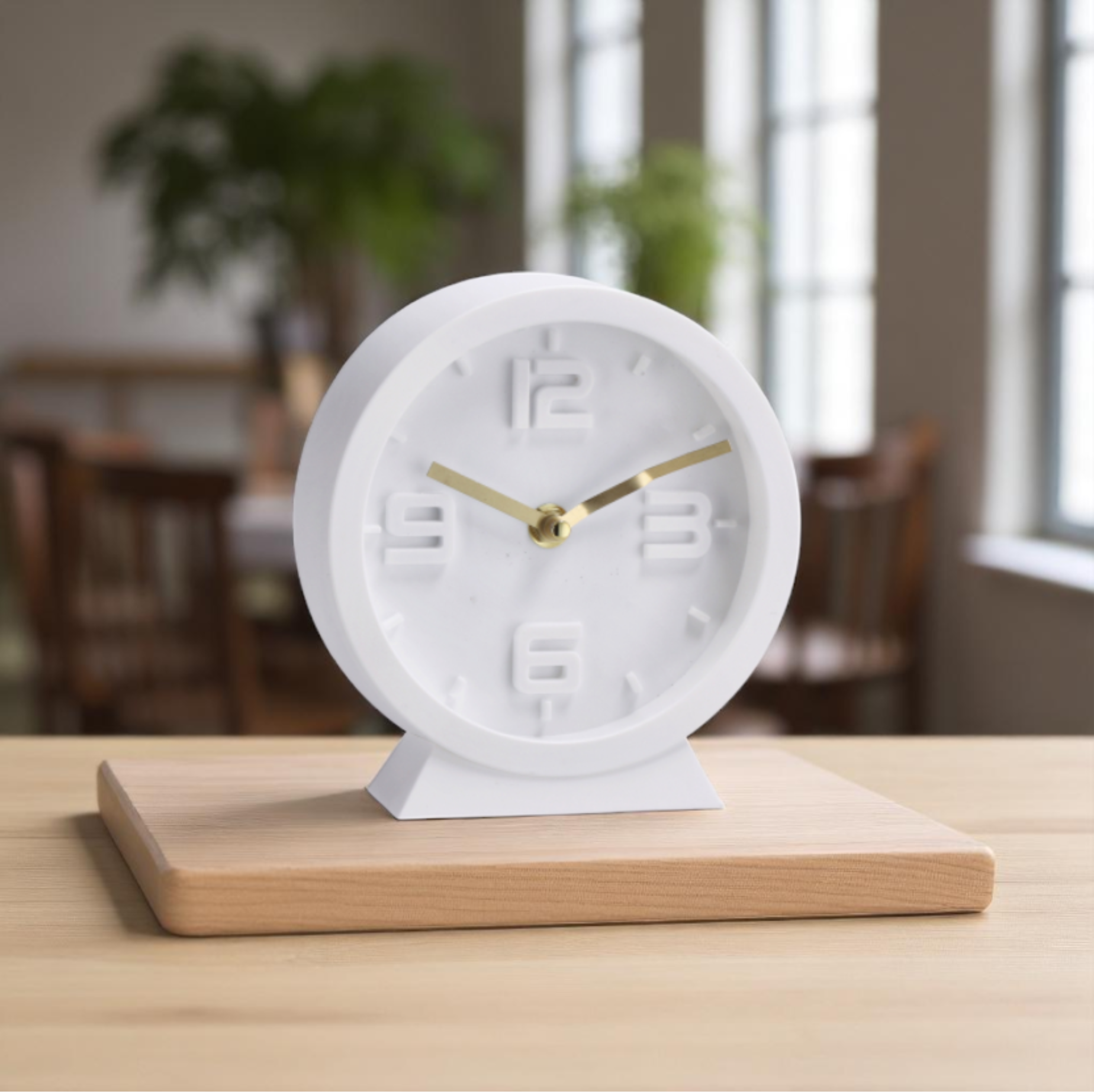 Orologio da tavolo in plastica con lancette oro. Venduto da Prodomo negozio online di Casalinghi