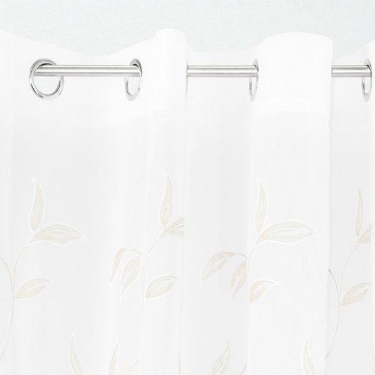 Leaves – Tenda ad anelli 140×280 cm – disponibile in 4 colori: avorio, ottanio, rosso, sabbia