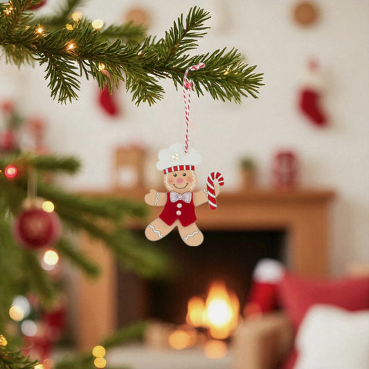 Decorazione Natalizia Omino Pan di Zenzero in MDF - 2 Modelli Assortiti