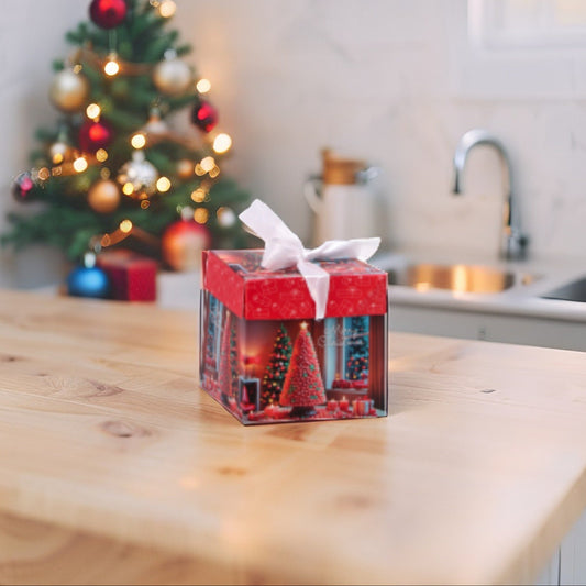 Pacchetto Regalo Pieghevole Natale - Scatola Stampata - 6 decori assortiti