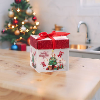 Pacchetto Regalo Pieghevole Natale - Scatola Stampata - 6 decori assortiti