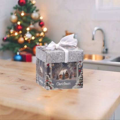 Pacchetto Regalo Pieghevole Natale - Scatola Stampata - 6 decori assortiti