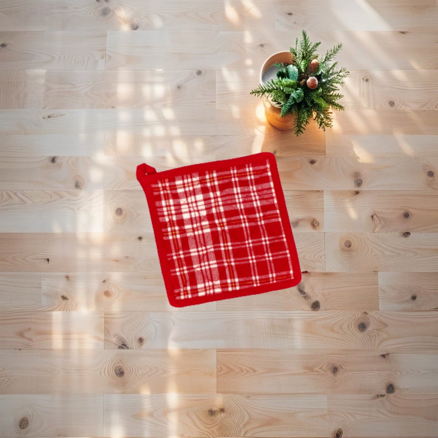 Presina da Cucina "Holly" Natale in Misto Cotone - 3 colori assortiti