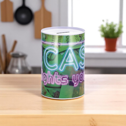 Salvadanaio di latta. Venduto da Prodomo negozio online di Casalinghi