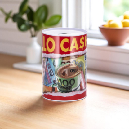 Salvadanaio di latta. Venduto da Prodomo negozio online di Casalinghi