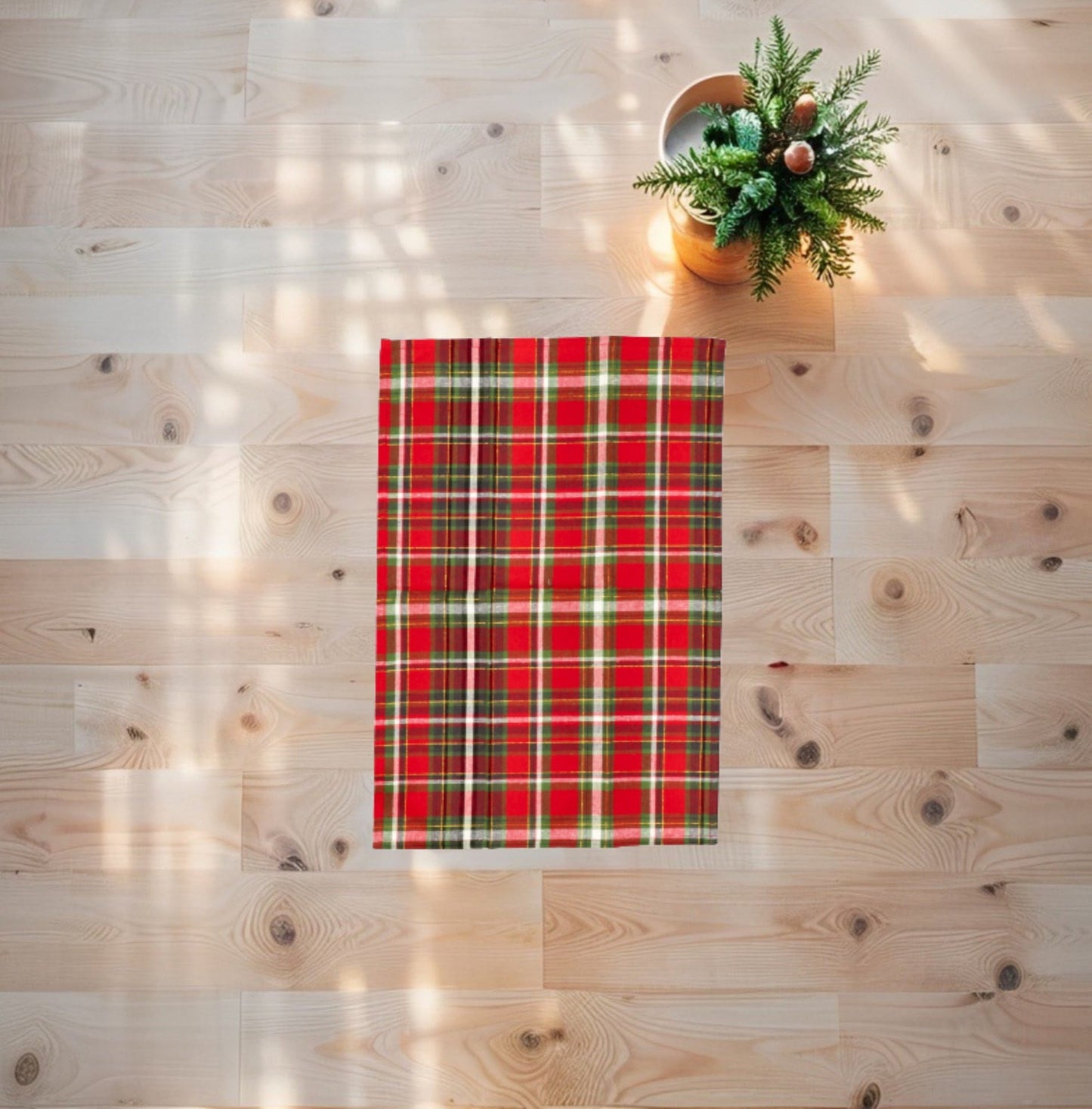 Set 2 Salviette Natale "Holly" in Misto Cotone - 3 colori assortiti