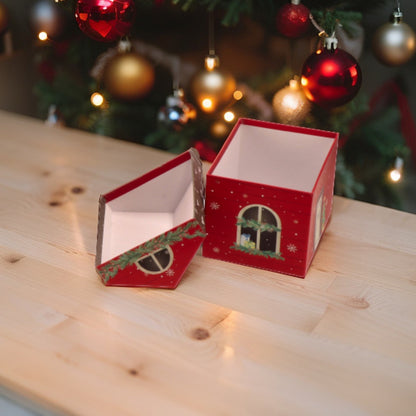 Set 2 Pacco Regalo Natale a Forma di Casetta