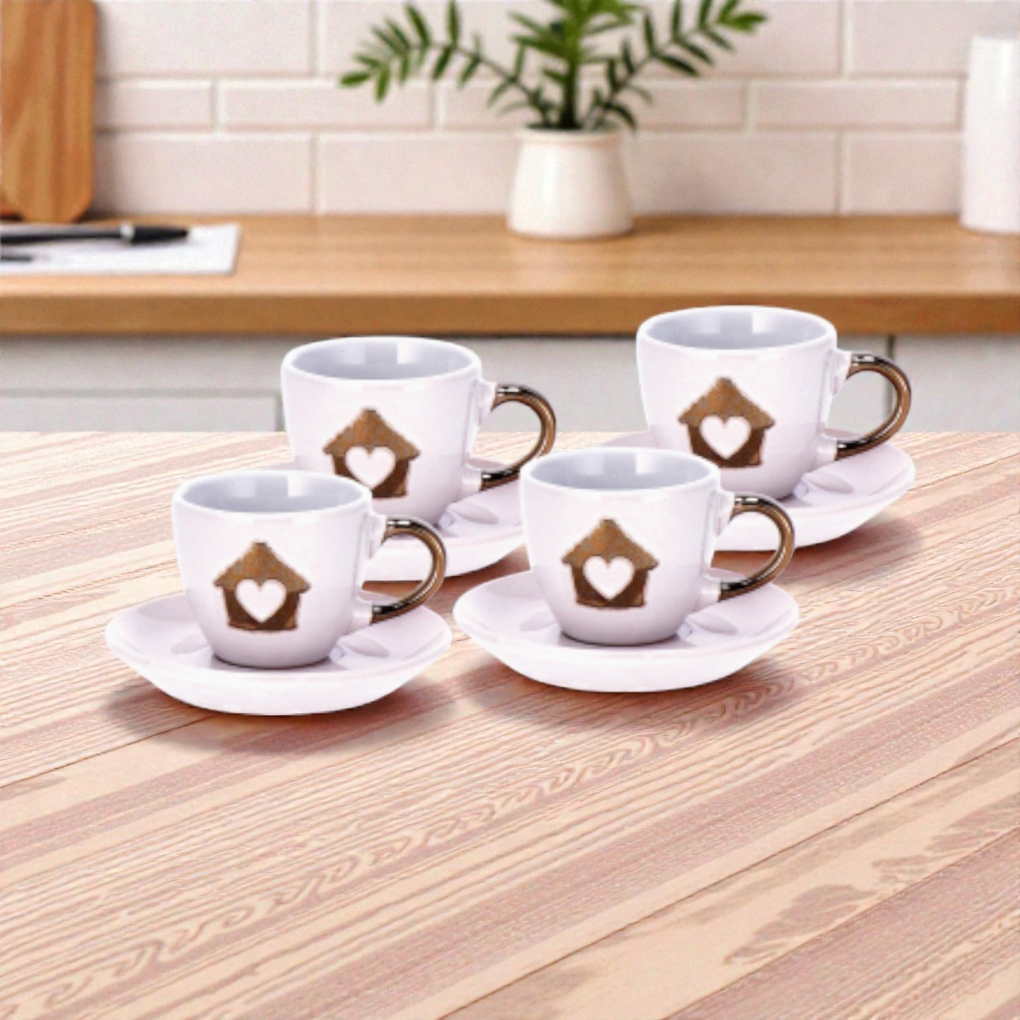 Servizio da Caffè Natale in Ceramica "Dock" per 4 Persone