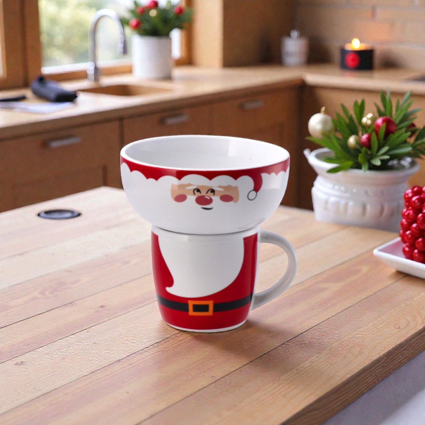 Servizio da Colazione Natale in Ceramica - 4 Decori assortiti