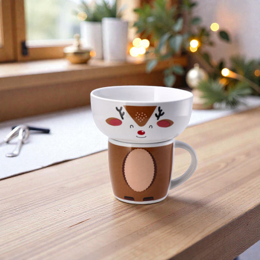 Servizio da Colazione Natale in Ceramica - 4 Decori assortiti