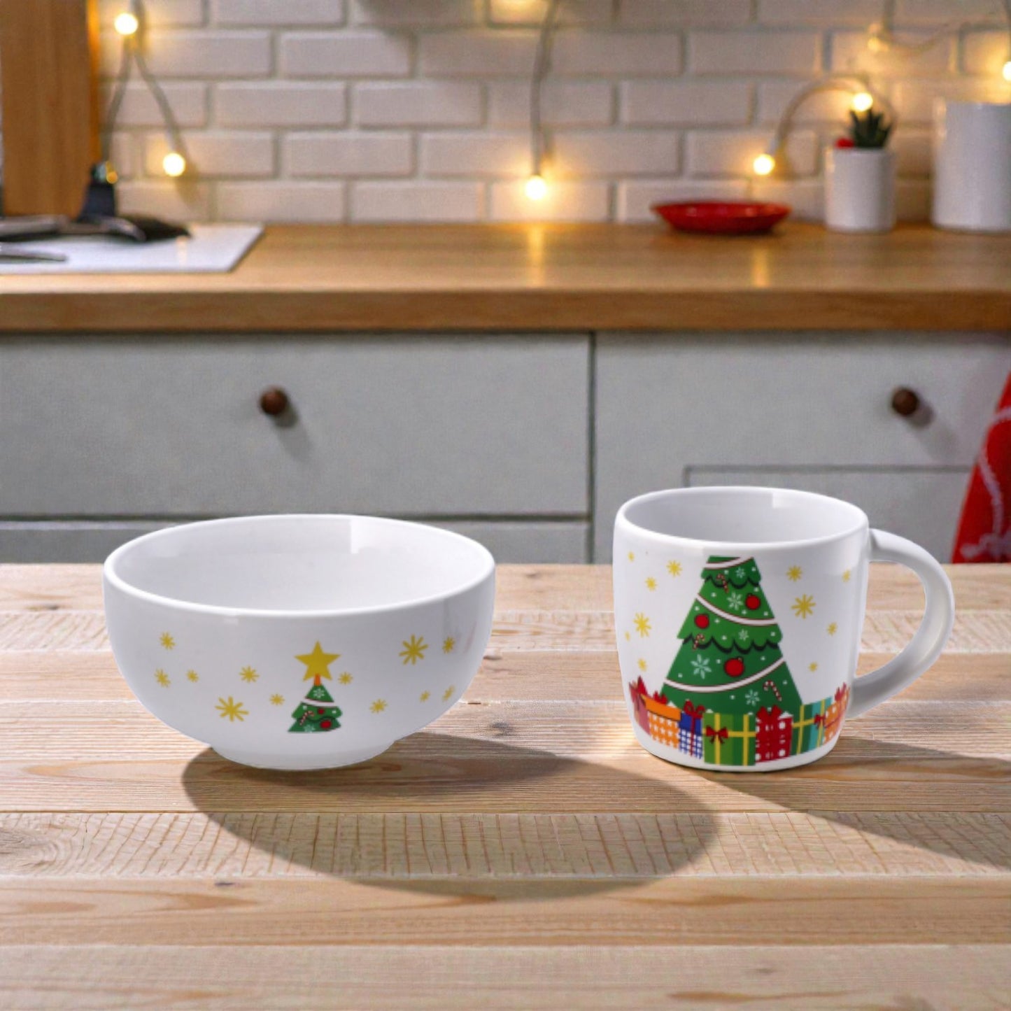 Servizio da Colazione Natale in Ceramica - 4 Decori assortiti