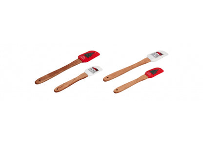 Set 2 Spatole in Silicone Natalizie con Manico in Legno - 2 colori assortiti