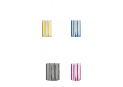 Set 3 bicchieri con strisce colorate. Venduto da Prodomo negozio online di Casalinghi