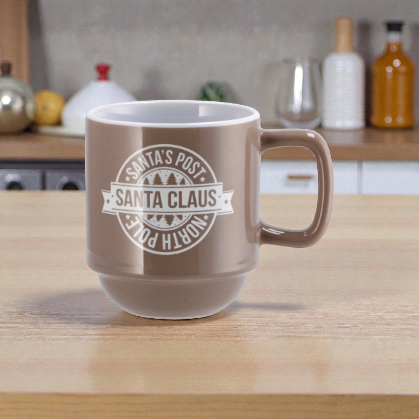 Set 3 Tazze Natale Minimal Mug in Ceramica Impilabili