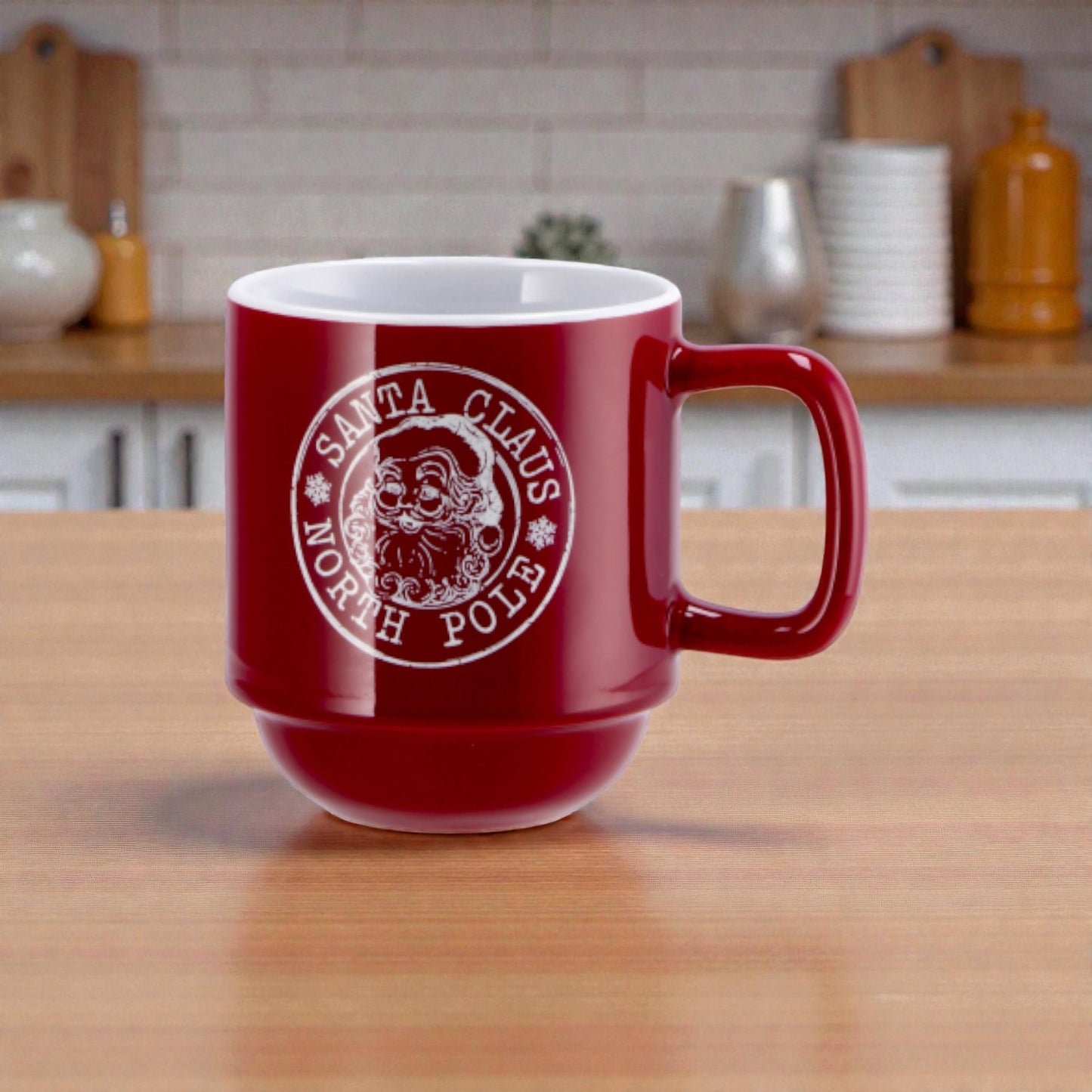 Set 3 Tazze Natale Minimal Mug in Ceramica Impilabili