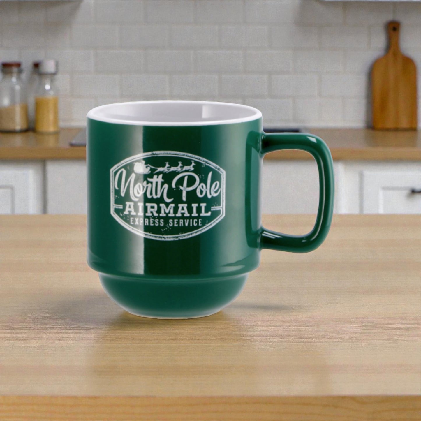 Set 3 Tazze Natale Minimal Mug in Ceramica Impilabili